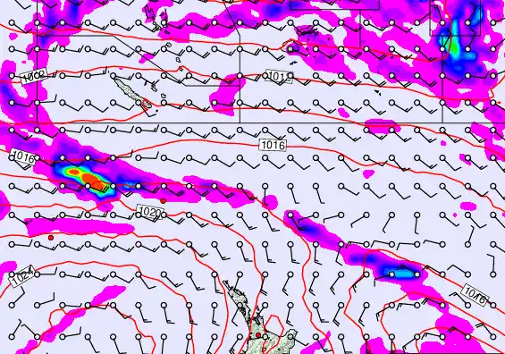 New Zealand to Fiji forecast chart for Tuesday, March 31st, 2026 at 6:00 AM