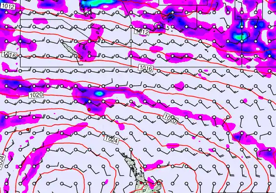New Zealand to Fiji forecast chart for Wednesday, April 1st, 2026 at 12:00 AM