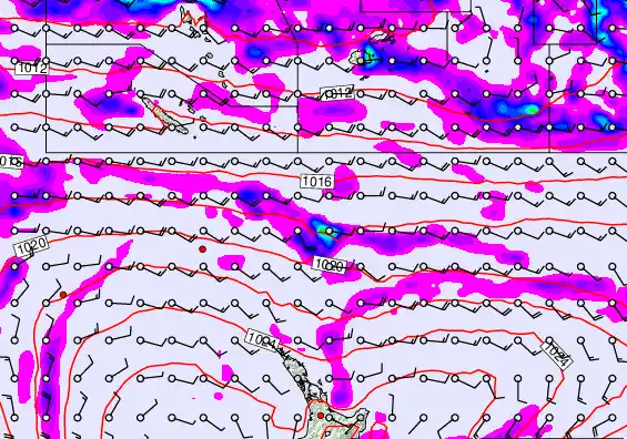 New Zealand to Fiji forecast chart for Wednesday, April 1st, 2026 at 6:00 PM