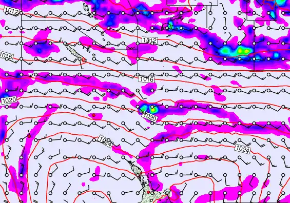 New Zealand to Fiji forecast chart for Thursday, April 2nd, 2026 at 12:00 AM