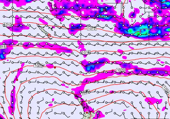 New Zealand to Fiji forecast chart for Thursday, April 2nd, 2026 at 6:00 AM