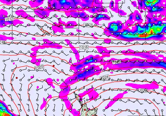 New Zealand to Fiji forecast chart for Thursday, April 2nd, 2026 at 6:00 PM