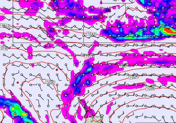 New Zealand to Fiji forecast chart for Friday, April 3rd, 2026 at 6:00 AM