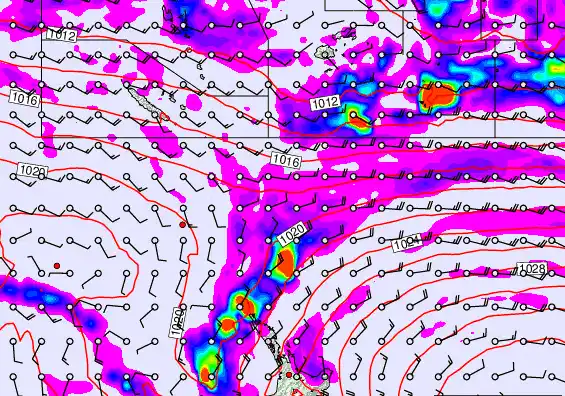 New Zealand to Fiji forecast chart for Saturday, April 4th, 2026 at 12:00 AM