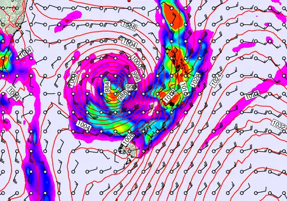 New Zealand forecast chart for Thursday, March 26th, 2026 at 6:00 AM