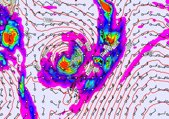 New Zealand forecast chart for Thursday, March 26th, 2026 at 12:00 PM