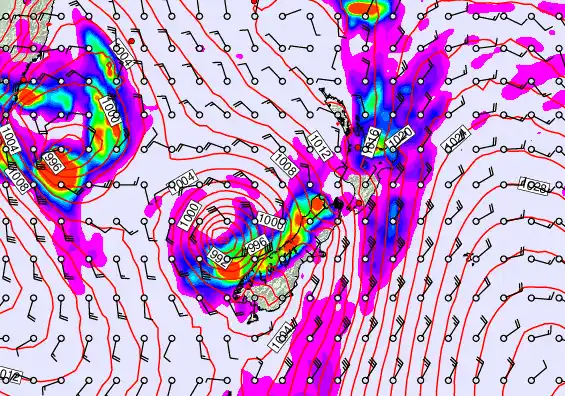 New Zealand forecast chart for Friday, March 27th, 2026 at 12:00 AM
