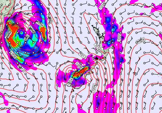 New Zealand forecast chart for Friday, March 27th, 2026 at 12:00 PM