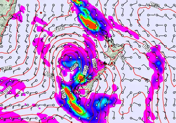 New Zealand forecast chart for Sunday, March 29th, 2026 at 6:00 AM