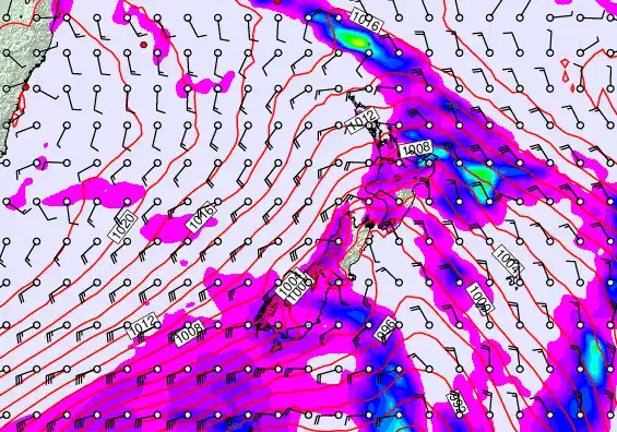 New Zealand forecast chart for Monday, March 30th, 2026 at 12:00 AM