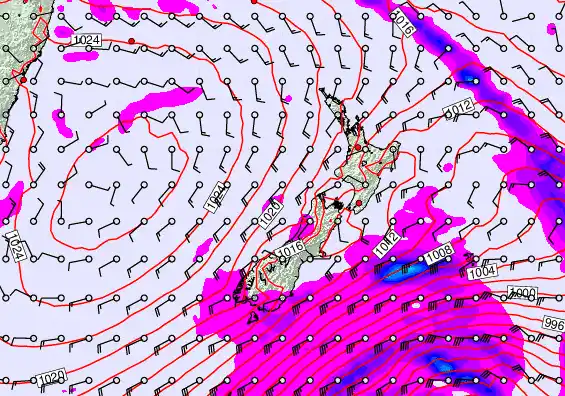 New Zealand forecast chart for Tuesday, March 31st, 2026 at 12:00 AM