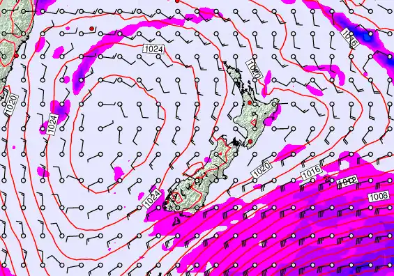 New Zealand forecast chart for Tuesday, March 31st, 2026 at 6:00 PM