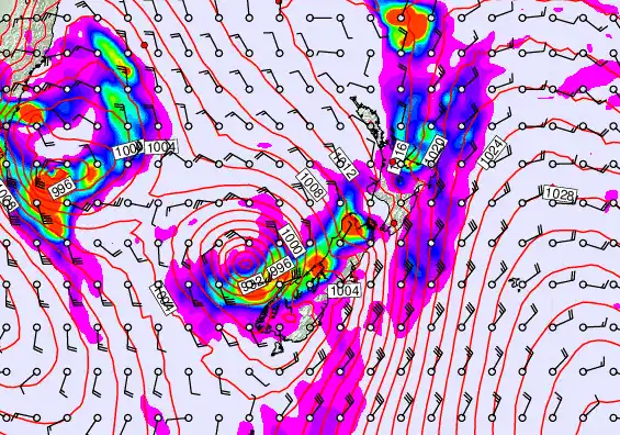 New Zealand forecast chart for Friday, March 27th, 2026 at 12:00 AM