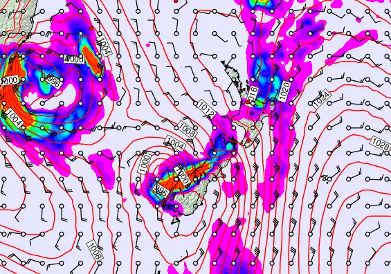 New Zealand forecast chart for Friday, March 27th, 2026 at 6:00 AM