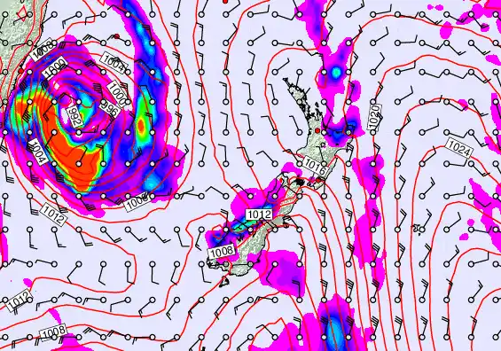 New Zealand forecast chart for Friday, March 27th, 2026 at 6:00 PM