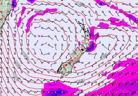 New Zealand forecast chart for Wednesday, April 1st, 2026 at 12:00 AM