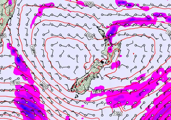 New Zealand forecast chart for Wednesday, April 1st, 2026 at 6:00 PM