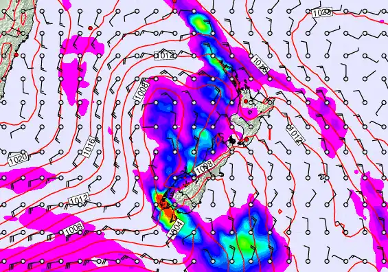 New Zealand forecast chart for Sunday, March 29th, 2026 at 12:00 PM