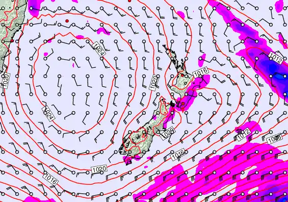 New Zealand forecast chart for Tuesday, March 31st, 2026 at 6:00 AM