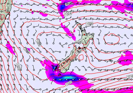 New Zealand forecast chart for Thursday, April 2nd, 2026 at 12:00 PM