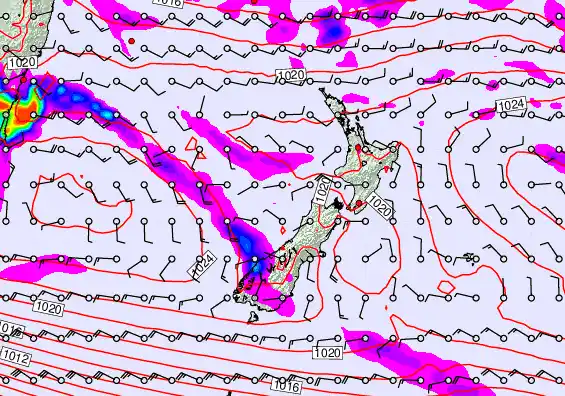 New Zealand forecast chart for Saturday, April 4th, 2026 at 6:00 AM