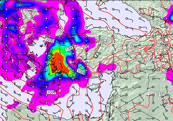 Turkey forecast chart for Saturday, March 28th, 2026 at 6:00 PM