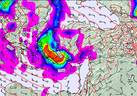 Turkey forecast chart for Sunday, March 29th, 2026 at 12:00 AM