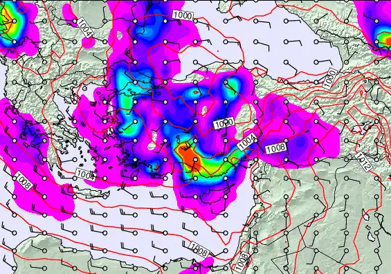 Turkey forecast chart for Sunday, March 29th, 2026 at 6:00 AM