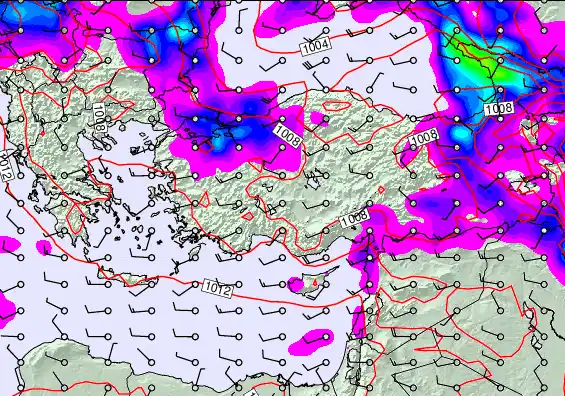 Turkey forecast chart for Monday, March 30th, 2026 at 12:00 PM
