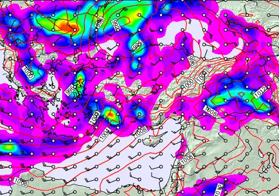 Turkey forecast chart for Thursday, April 2nd, 2026 at 12:00 PM