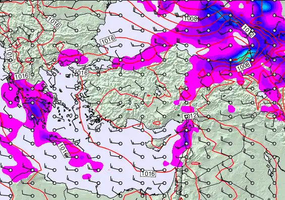 Turkey forecast chart for Saturday, April 4th, 2026 at 12:00 PM