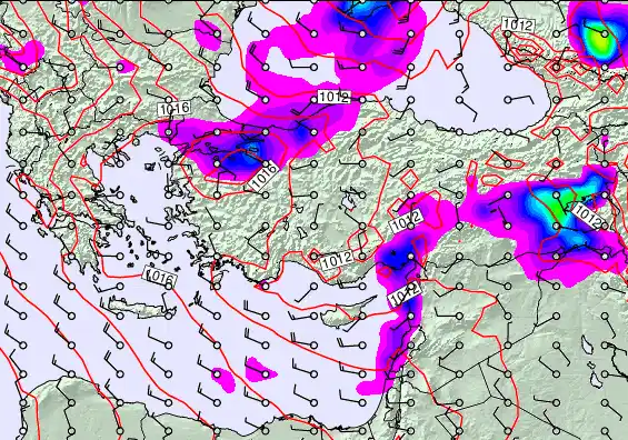 Turkey forecast chart for Monday, April 6th, 2026 at 12:00 AM