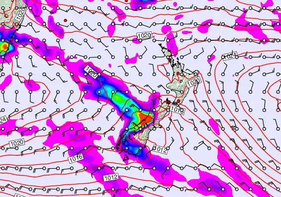 New Zealand forecast chart for Saturday, April 4th, 2026 at 6:00 AM