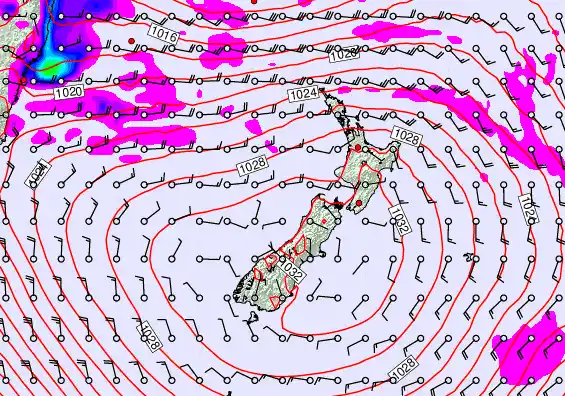 New Zealand forecast chart for Tuesday, April 7th, 2026 at 12:00 PM