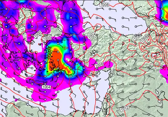 Turkey forecast chart for Saturday, March 28th, 2026 at 6:00 PM