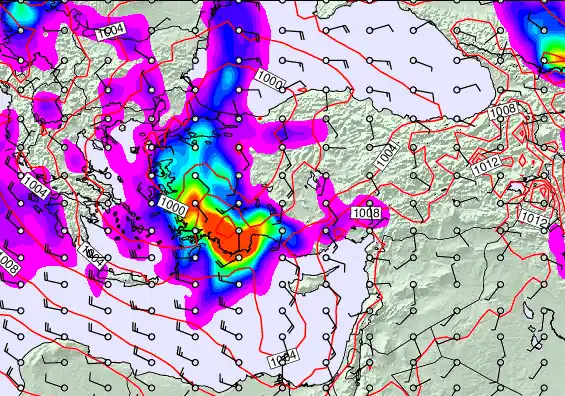Turkey forecast chart for Sunday, March 29th, 2026 at 12:00 AM