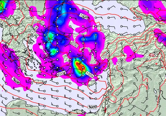 Turkey forecast chart for Sunday, March 29th, 2026 at 6:00 AM