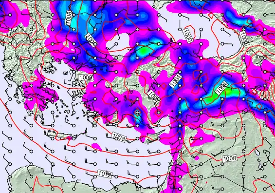 Turkey forecast chart for Sunday, March 29th, 2026 at 6:00 PM