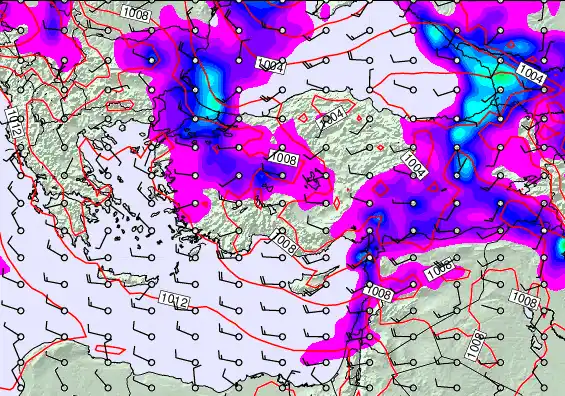 Turkey forecast chart for Monday, March 30th, 2026 at 12:00 PM