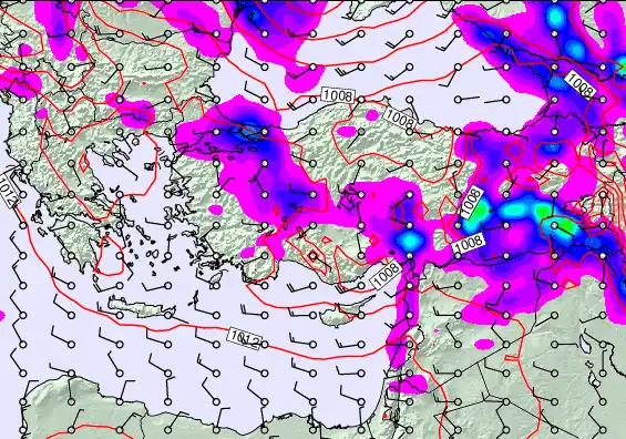 Turkey forecast chart for Monday, March 30th, 2026 at 6:00 PM