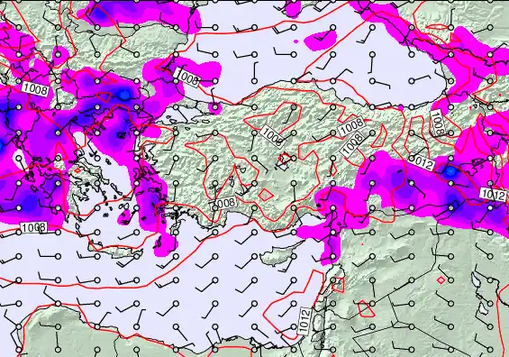 Turkey forecast chart for Tuesday, March 31st, 2026 at 12:00 PM