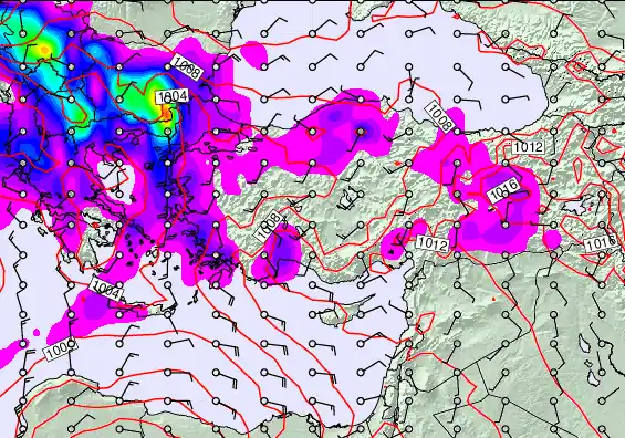 Turkey forecast chart for Wednesday, April 1st, 2026 at 12:00 PM