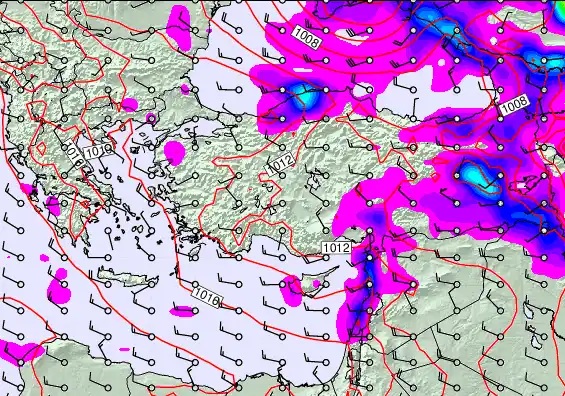 Turkey forecast chart for Saturday, April 4th, 2026 at 12:00 PM