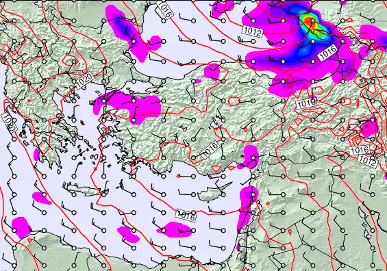 Turkey forecast chart for Sunday, April 5th, 2026 at 12:00 AM