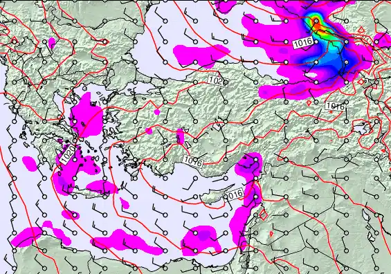 Turkey forecast chart for Sunday, April 5th, 2026 at 6:00 AM