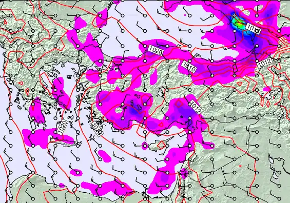 Turkey forecast chart for Sunday, April 5th, 2026 at 12:00 PM
