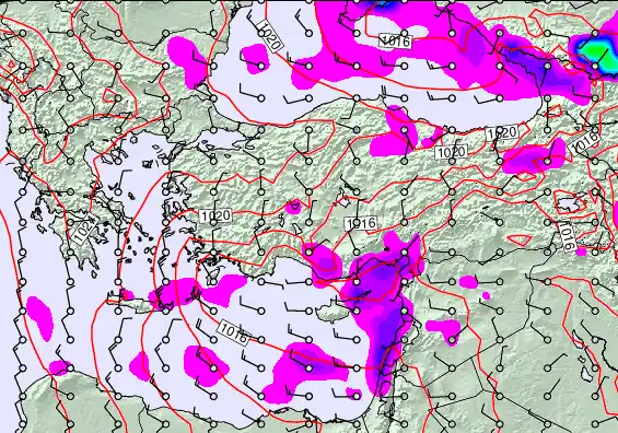 Turkey forecast chart for Monday, April 6th, 2026 at 12:00 AM