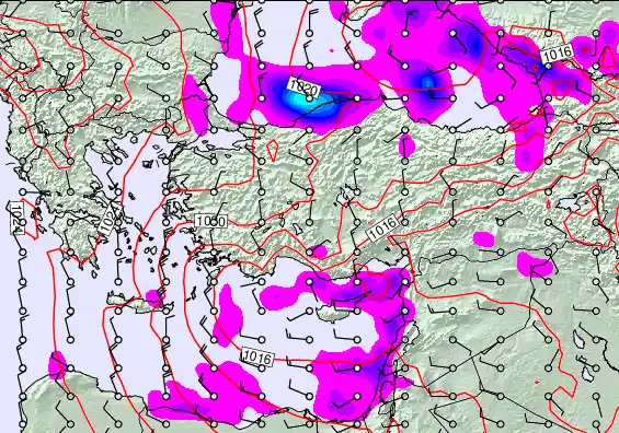 Turkey forecast chart for Monday, April 6th, 2026 at 6:00 AM