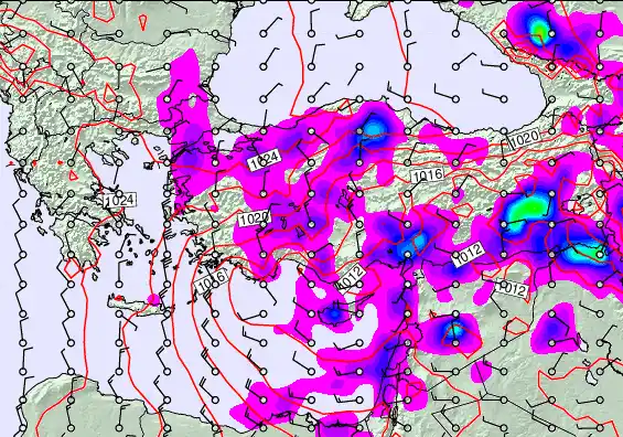 Turkey forecast chart for Monday, April 6th, 2026 at 6:00 PM