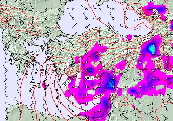 Turkey forecast chart for Tuesday, April 7th, 2026 at 12:00 AM
